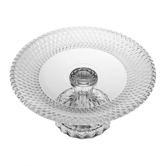 Prato 25x25x12,5cm Para Bolo Com Pé cristal Ecológico Roman